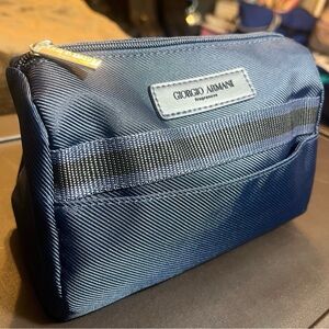 Giorgio Armani Fragrances | Navy Blue Small Zip Bag Toiletry Shave Travel Pouch